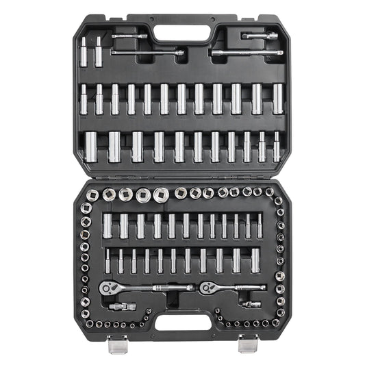 VEVOR Socket Set, 1/4" and 3/8" Drive Socket and Ratchet Set, 6-Point Socket Opening,