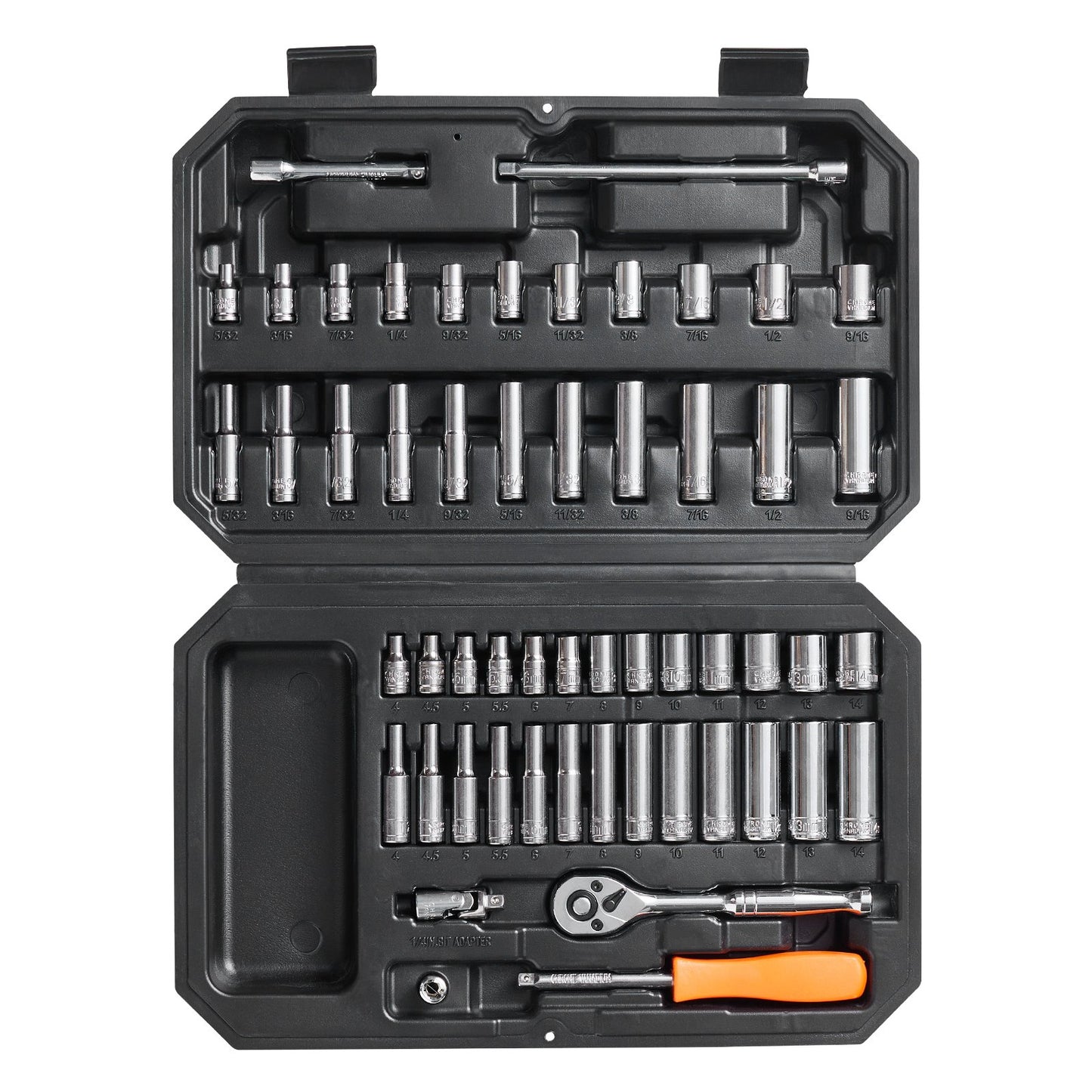 VEVOR Socket Set, 1/4 Inch Drive Socket and Ratchet Set, 6-Point Socket Opening,