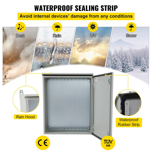 Steel Electrical Enclosure Box, NEMA 4, 60x60x30 cm, IP65, UL Certified