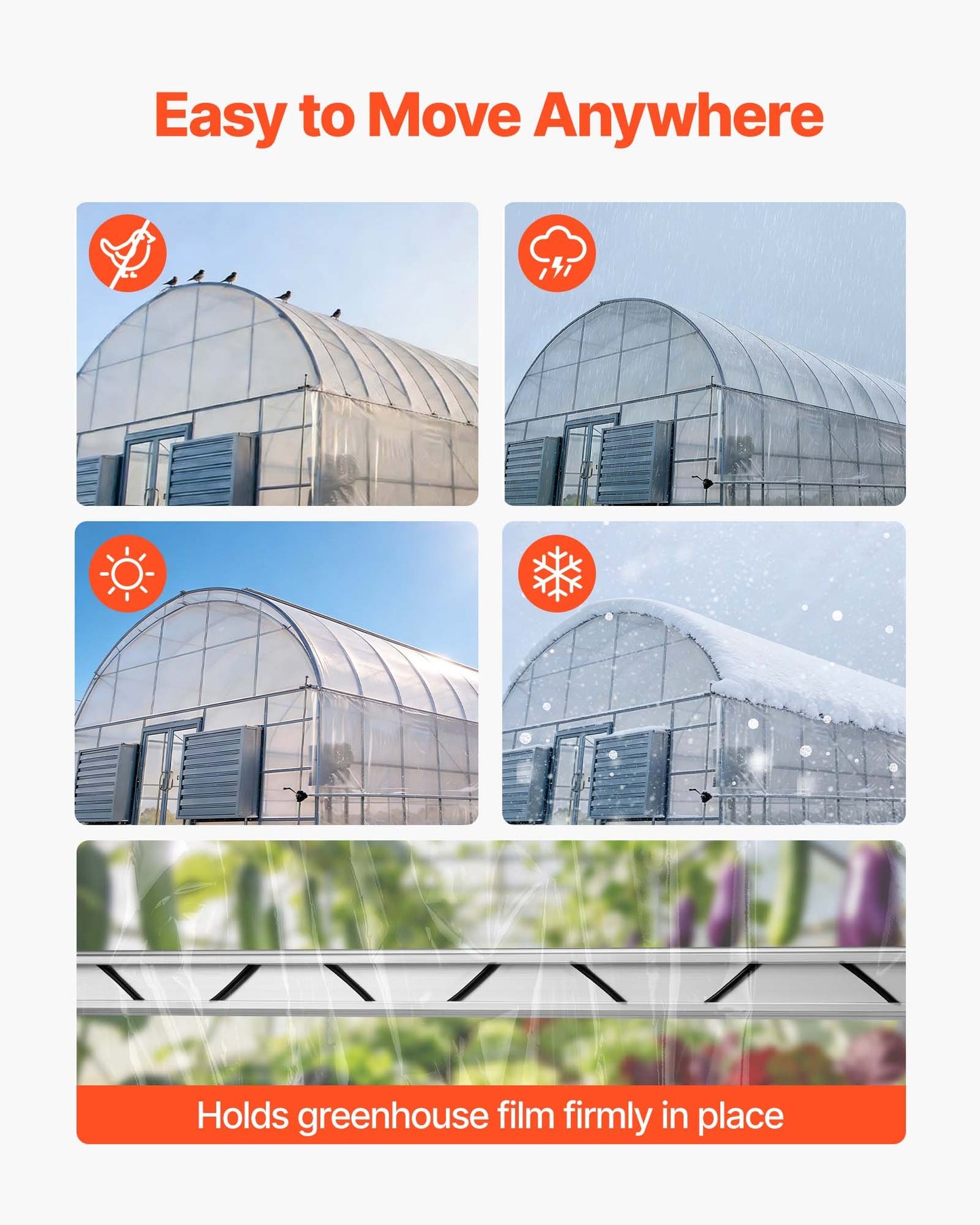 Greenhouse Spring Wire and Lock Channel, 20 Packs 2m PVC-Coated Wiggle Wire & Aluminum Alloy Channel Bundle Kit with Included Screws, 1.2mm Thickened, Poly Film & Shade Cloth Attachments
