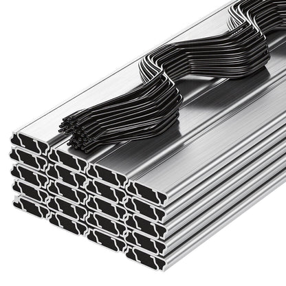Greenhouse Spring Wire and Lock Channel, 40 Packs 2m PVC-Coated Wiggle Wire & Aluminum Alloy Channel Bundle Kit with Included Screws, 1.2mm Thickened, Poly Film & Shade Cloth Attachments