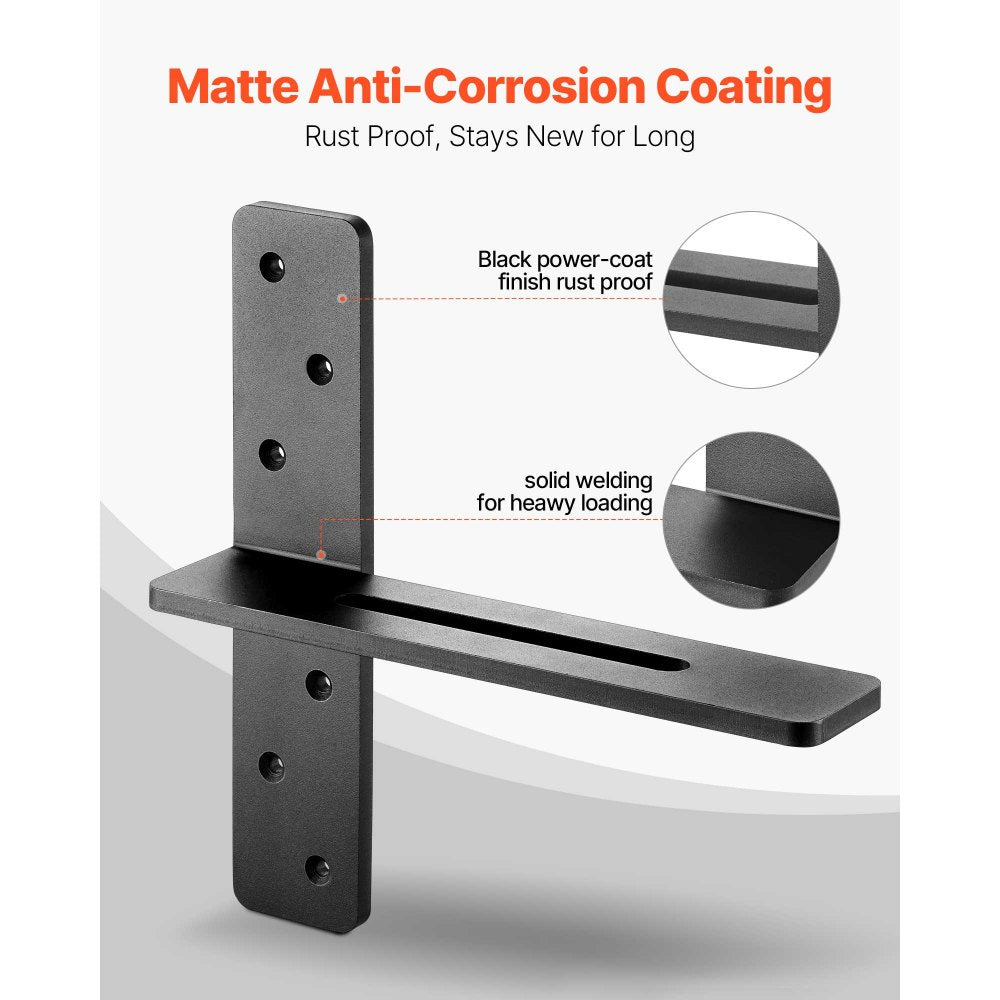 2 Pcs Shelf Brackets 12 inch / 304.8 mm Heavy Duty Floating Shelf Brackets