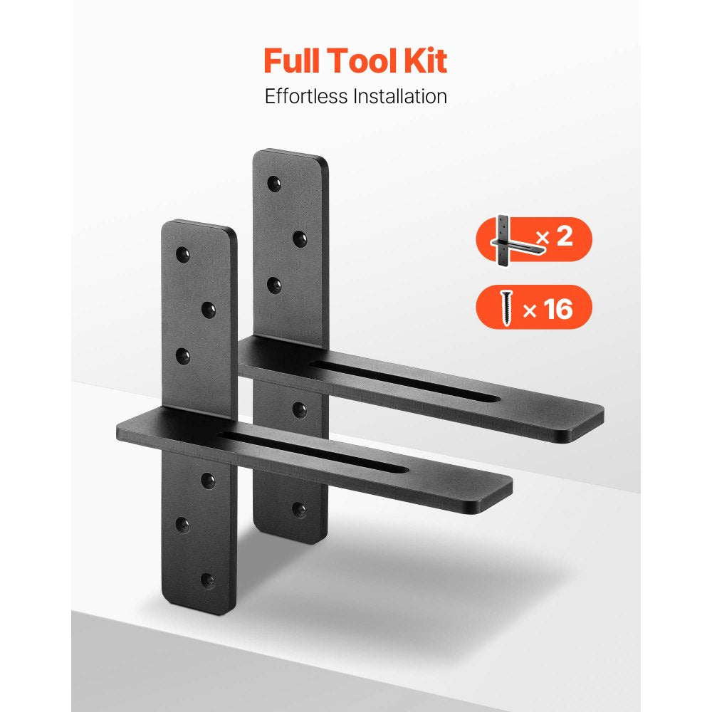 2 Pcs Shelf Brackets 12 inch / 304.8 mm Heavy Duty Floating Shelf Brackets