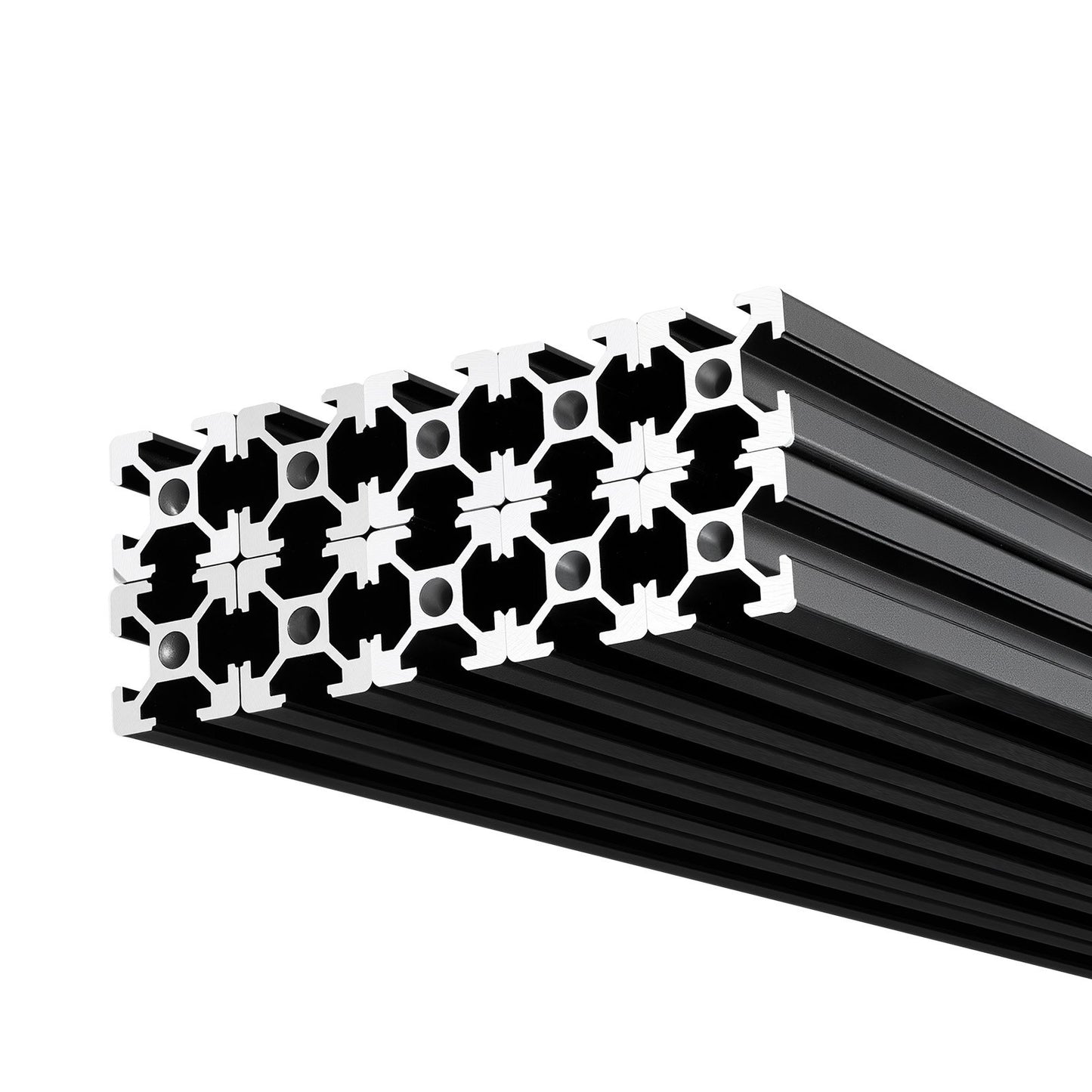 10PCS 2020 Aluminum Extrusion Profile, 23.62 Inch 600 mm, T Slot European Standard Anodized Linear Rail, High-Strength Extruded Aluminum Rail, for 3D Printer Parts and CNC DIY Workbench, Black