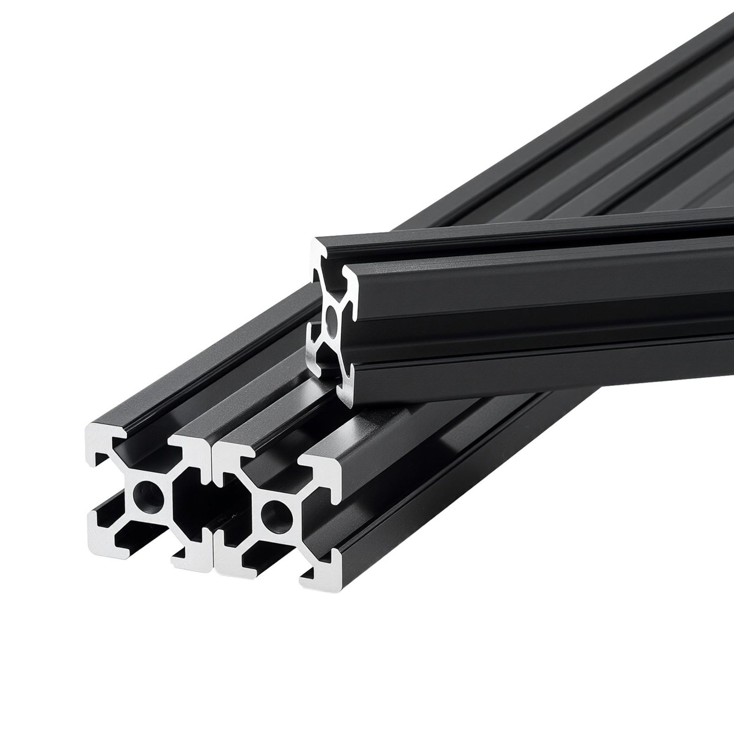 10PCS 2020 Aluminum Extrusion Profile, 23.62 Inch 600 mm, T Slot European Standard Anodized Linear Rail, High-Strength Extruded Aluminum Rail, for 3D Printer Parts and CNC DIY Workbench, Black