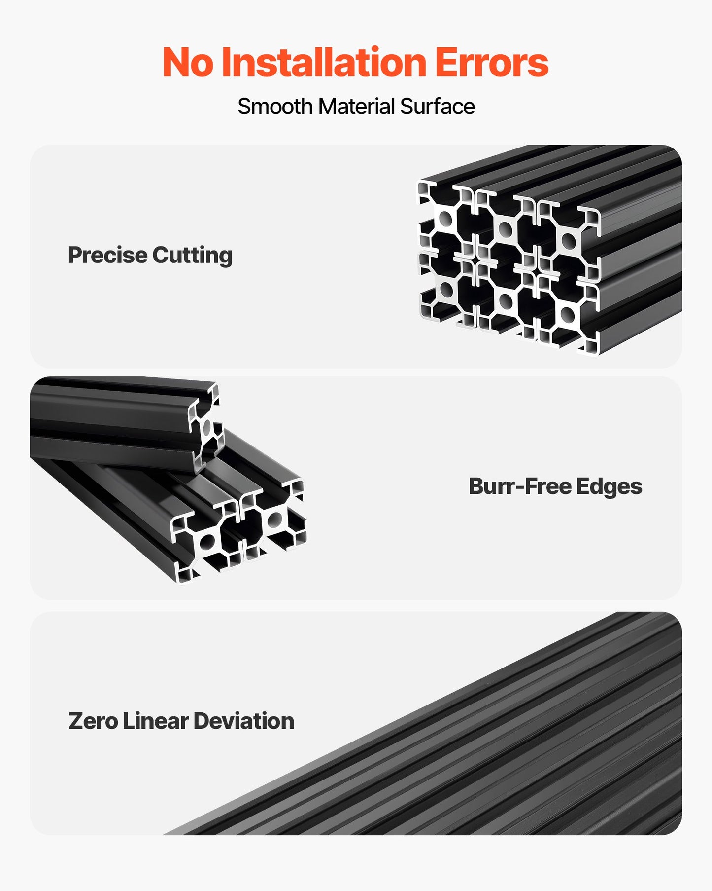6PCS 3030 Aluminum Extrusion Profile, 78.74 Inch 2000 mm, T Slot European Standard Anodized Linear Rail, High-Strength Extruded Aluminum Rail, for 3D Printer Parts and CNC DIY Workbench, Black