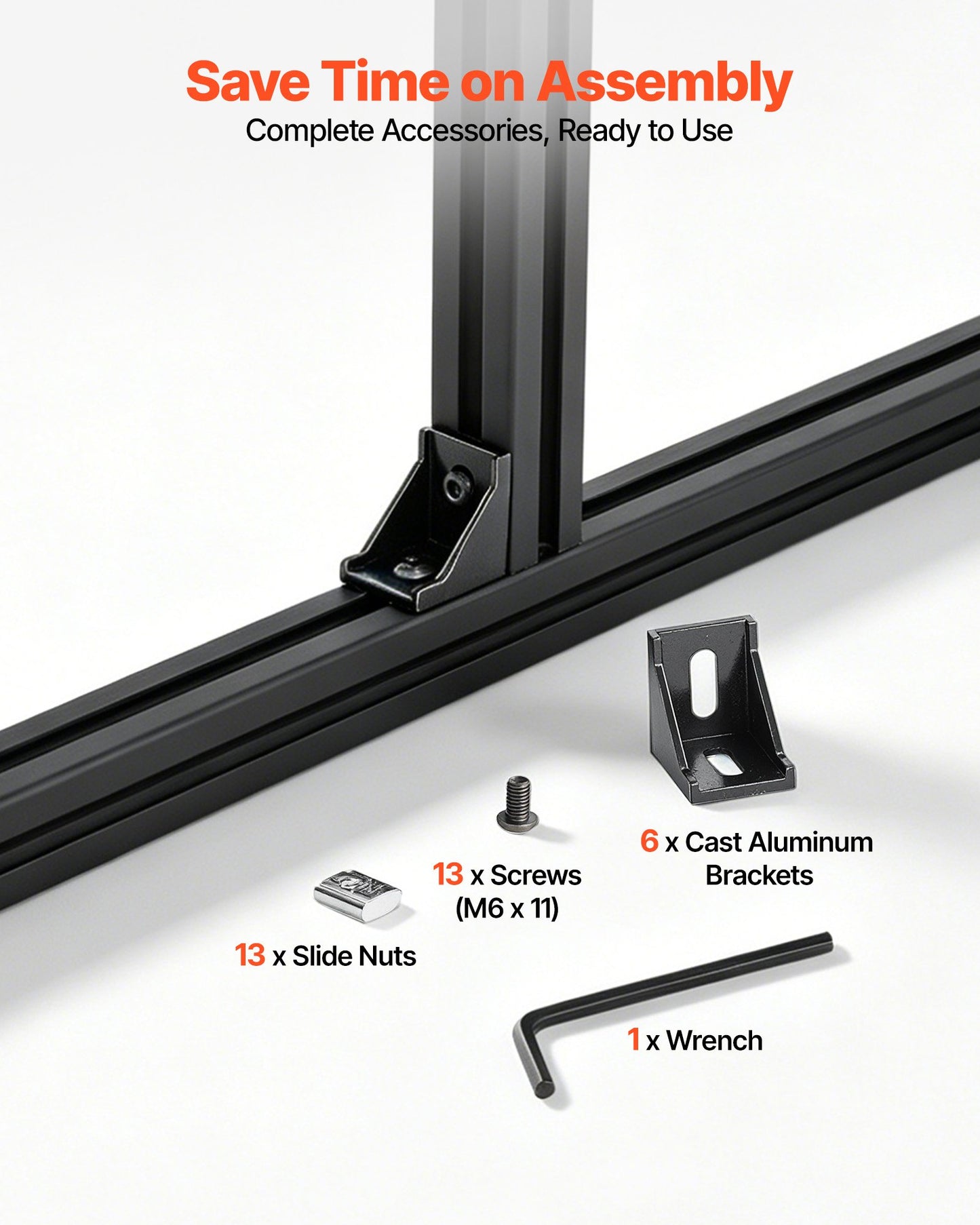 6PCS 3030 Aluminum Extrusion Profile, 78.74 Inch 2000 mm, T Slot European Standard Anodized Linear Rail, High-Strength Extruded Aluminum Rail, for 3D Printer Parts and CNC DIY Workbench, Black