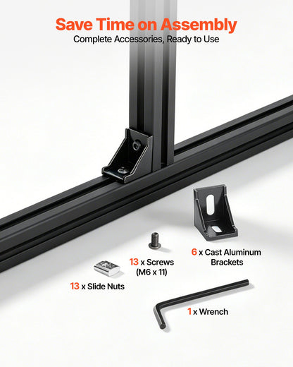 6PCS 3030 Aluminum Extrusion Profile, 78.74 Inch 2000 mm, T Slot European Standard Anodized Linear Rail, High-Strength Extruded Aluminum Rail, for 3D Printer Parts and CNC DIY Workbench, Black