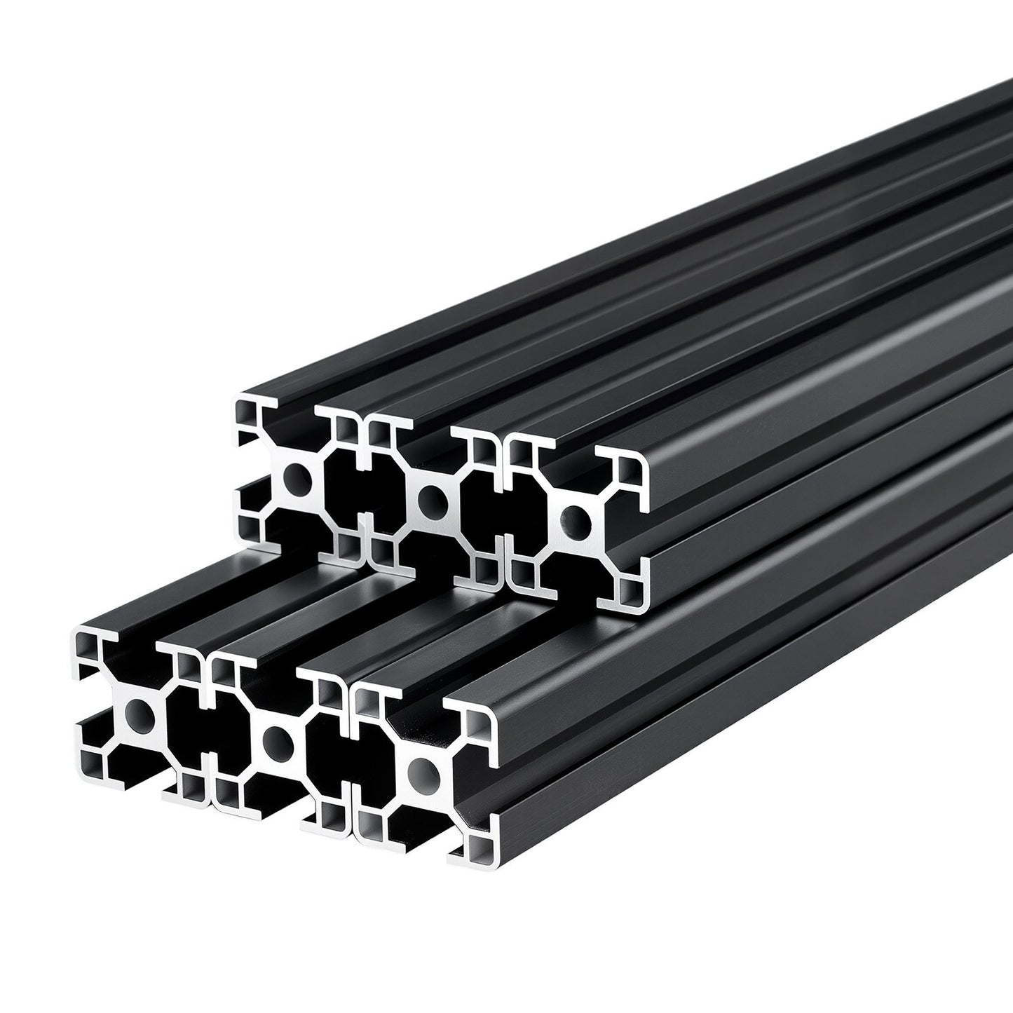6PCS 3030 Aluminum Extrusion Profile, 78.74 Inch 2000 mm, T Slot European Standard Anodized Linear Rail, High-Strength Extruded Aluminum Rail, for 3D Printer Parts and CNC DIY Workbench, Black