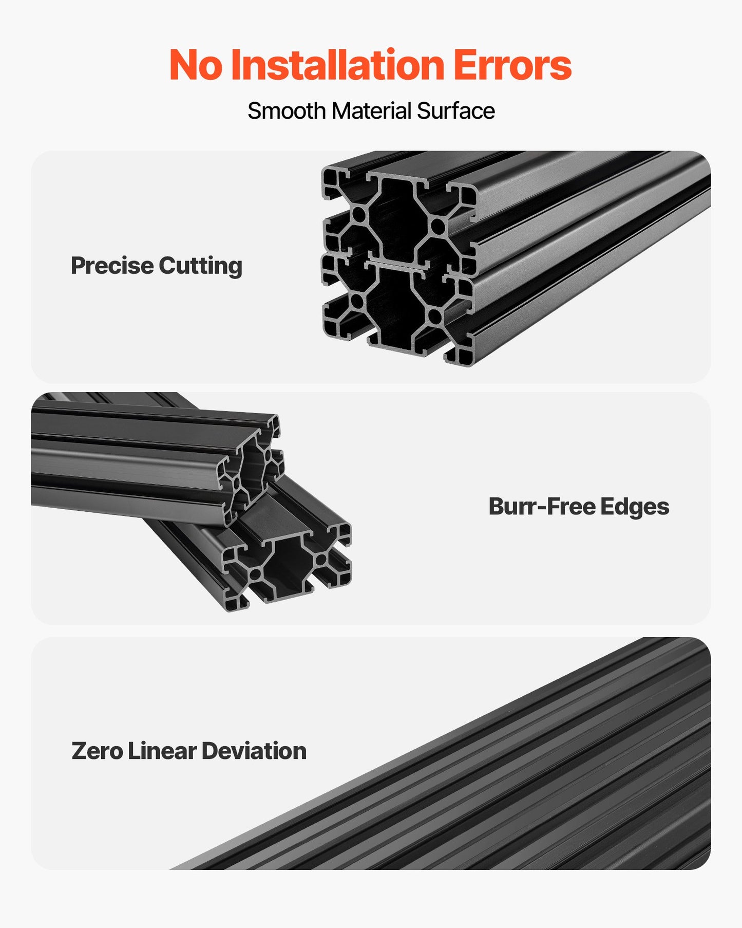 2PCS 4080 Aluminum Extrusion Profile, 19.69 Inch 500 mm, T Slot European Standard Anodized Linear Rail, High-Strength Extruded Aluminum Rail, for 3D Printer Parts and CNC DIY Workbench, Black