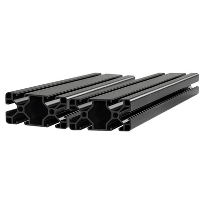 2PCS 4080 Aluminum Extrusion Profile, 19.69 Inch 500 mm, T Slot European Standard Anodized Linear Rail, High-Strength Extruded Aluminum Rail, for 3D Printer Parts and CNC DIY Workbench, Black