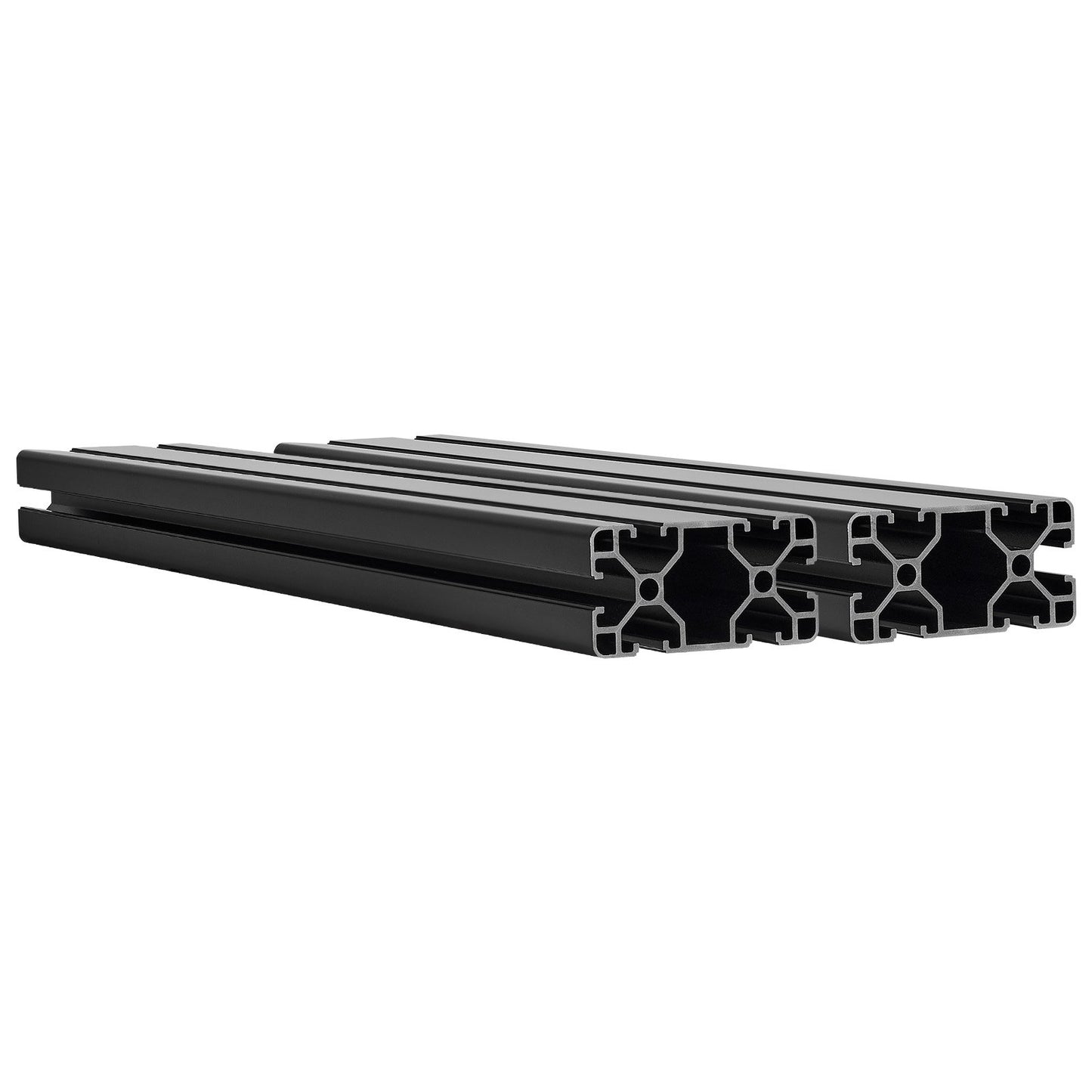 2PCS 4080 Aluminum Extrusion Profile, 19.69 Inch 500 mm, T Slot European Standard Anodized Linear Rail, High-Strength Extruded Aluminum Rail, for 3D Printer Parts and CNC DIY Workbench, Black