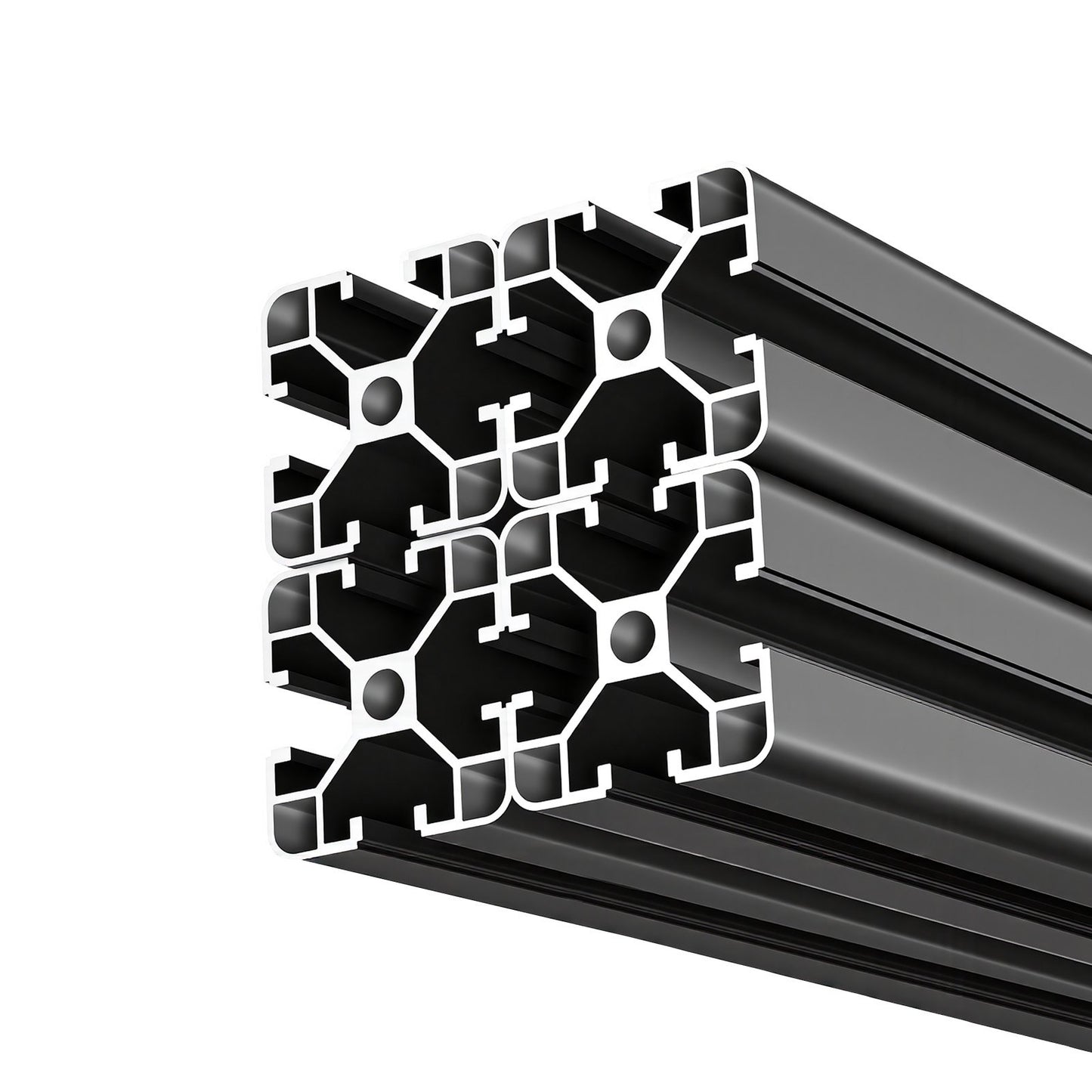 4PCS 4040 Aluminum Extrusion Profile, 15.75 Inch 400 mm, T Slot European Standard Anodized Linear Rail, High-Strength Extruded Aluminum Rail, for 3D Printer Parts and CNC DIY Workbench, Black
