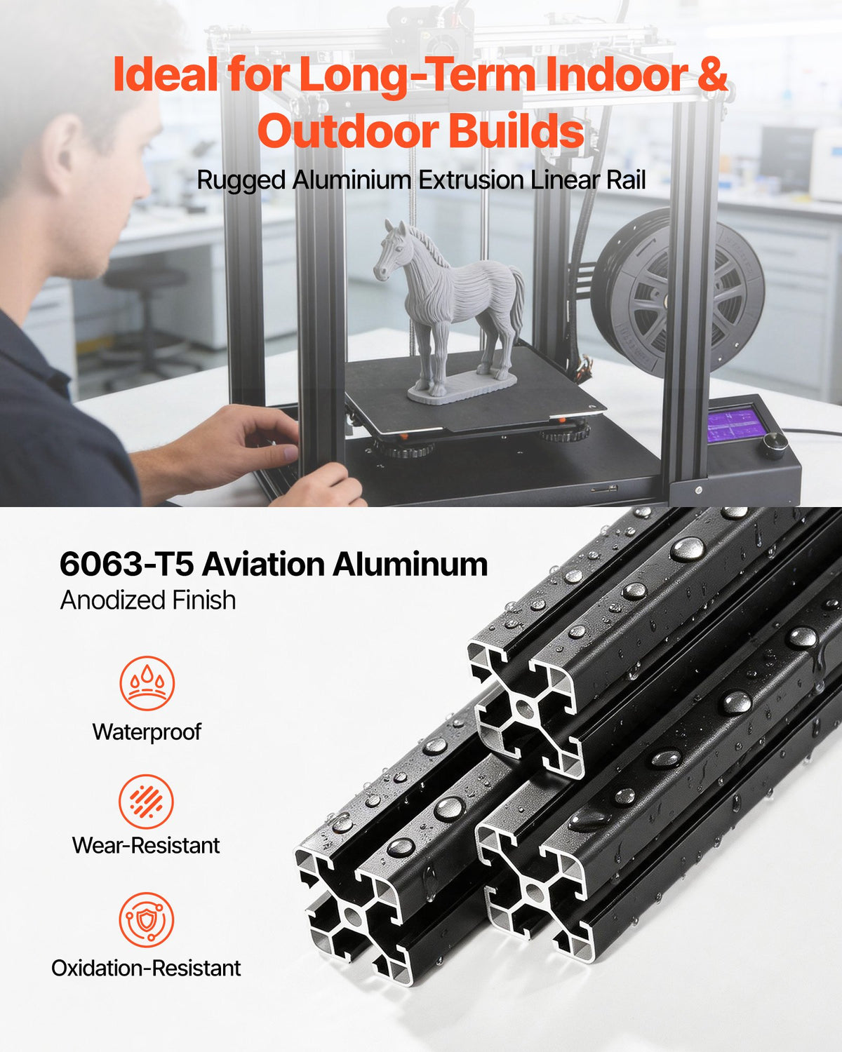 4PCS 4040 Aluminum Extrusion Profile, 78.74 Inch 2000 mm, T Slot European Standard Anodized Linear Rail, High-Strength Extruded Aluminum Rail, for 3D Printer Parts and CNC DIY Workbench, Black