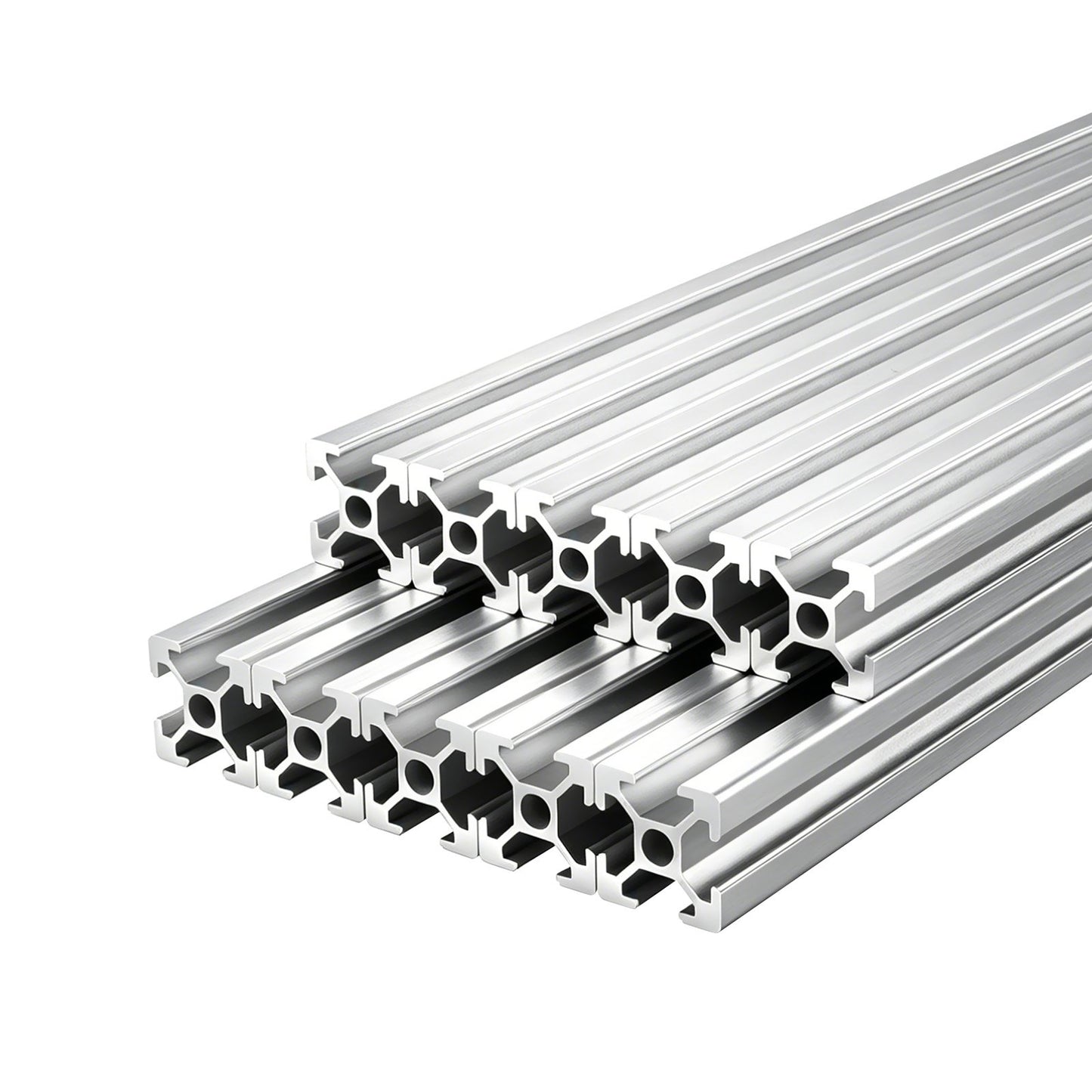 10PCS 2020 Aluminum Extrusion Profile, 48 Inch 1220 mm, T Slot European Standard Anodized Linear Rail, High-Strength Extruded Aluminum Rail, for 3D Printer Parts and CNC DIY Workbench, Silver