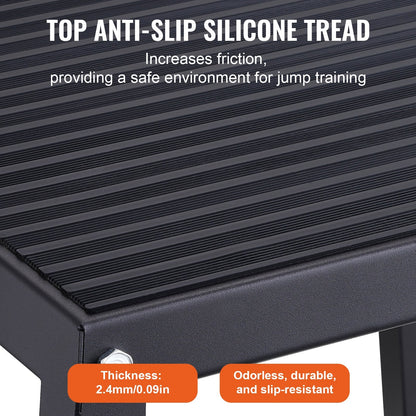 Steel Plyometric Jump Box, 0.3 Meter, Anti-Slip, 227 kg Capacity, Black
