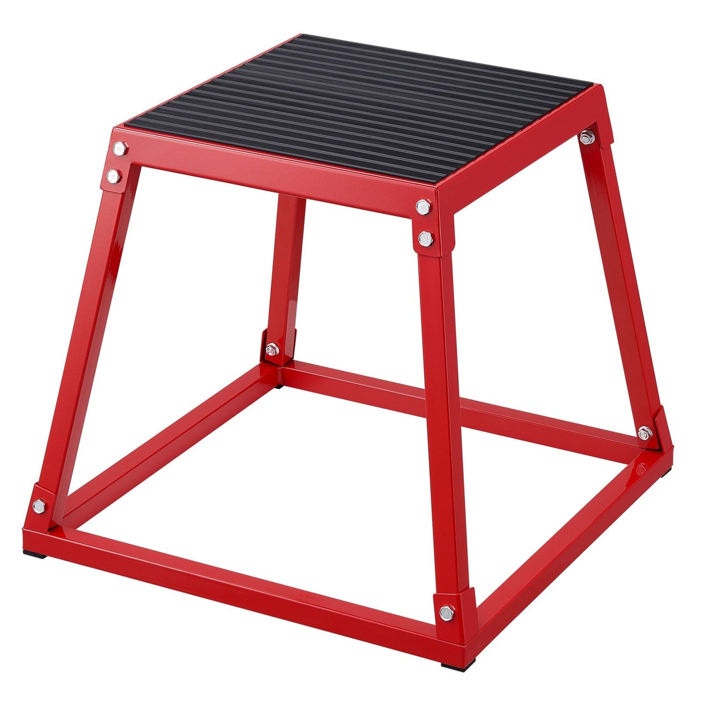 Steel Plyometric Platform Box, 0.46m, Red, 227kg Capacity, Anti-Slip Fitness Tool