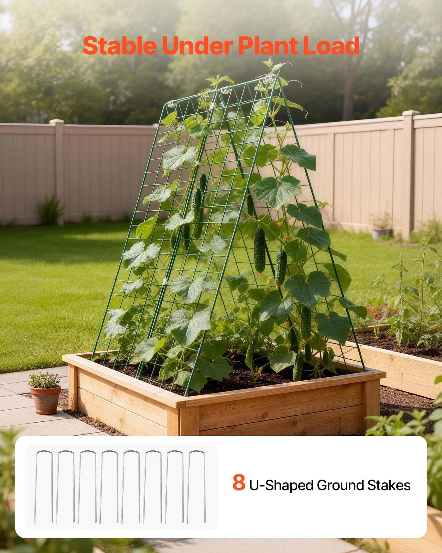 Cucumber Trellis 4 Pack, A-Frame Garden Trellises for Raised Bed, Metal Rustproof Coating Plant Support for Vine, Climbing Plants, Peas, Beans, Zucchini, Tomato, Flower (1170 x 430 mm x 4PCS)