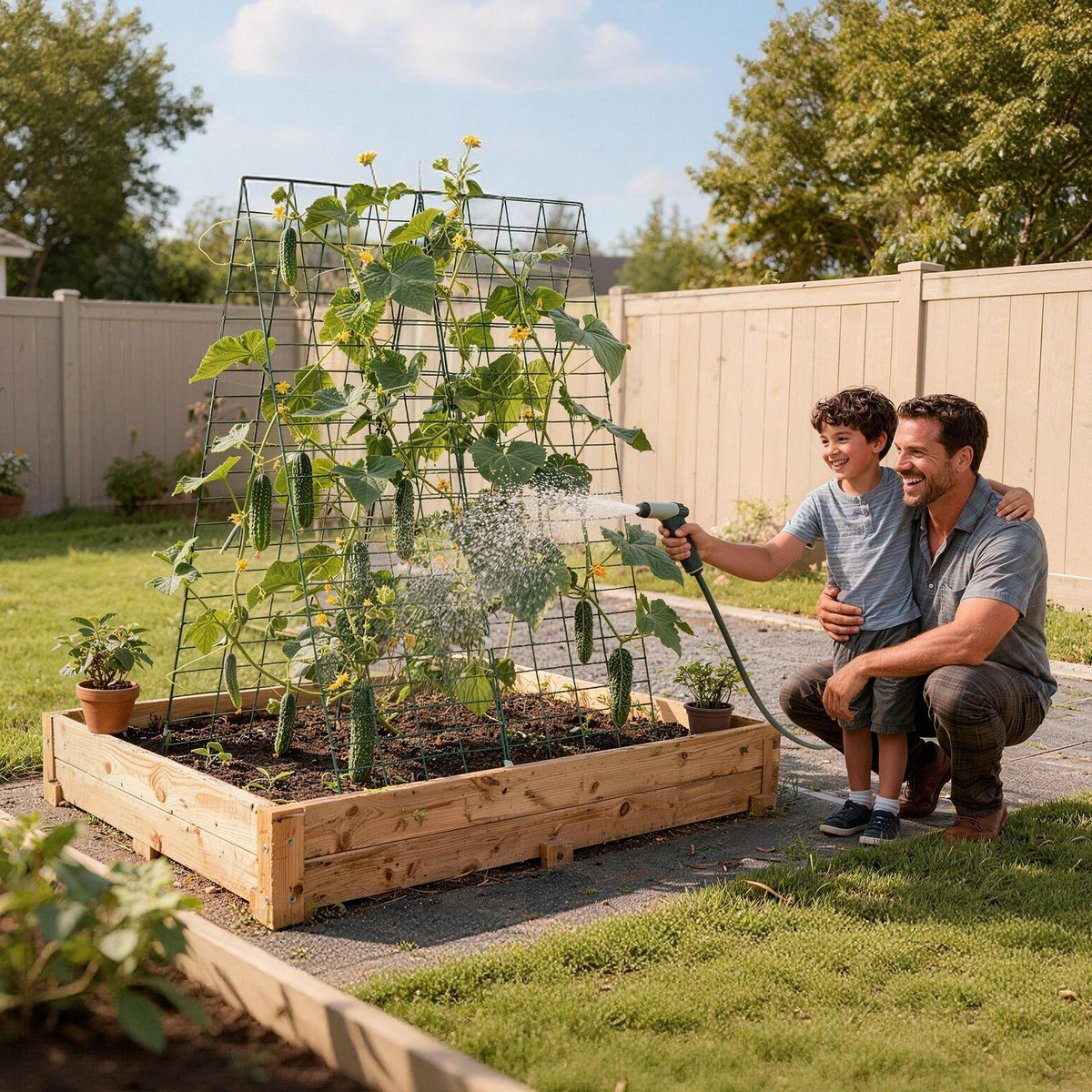 Cucumber Trellis 4 Pack, A-Frame Garden Trellises for Raised Bed, Metal Rustproof Coating Plant Support for Vine, Climbing Plants, Peas, Beans, Zucchini, Tomato, Flower (1170 x 430 mm x 4PCS)
