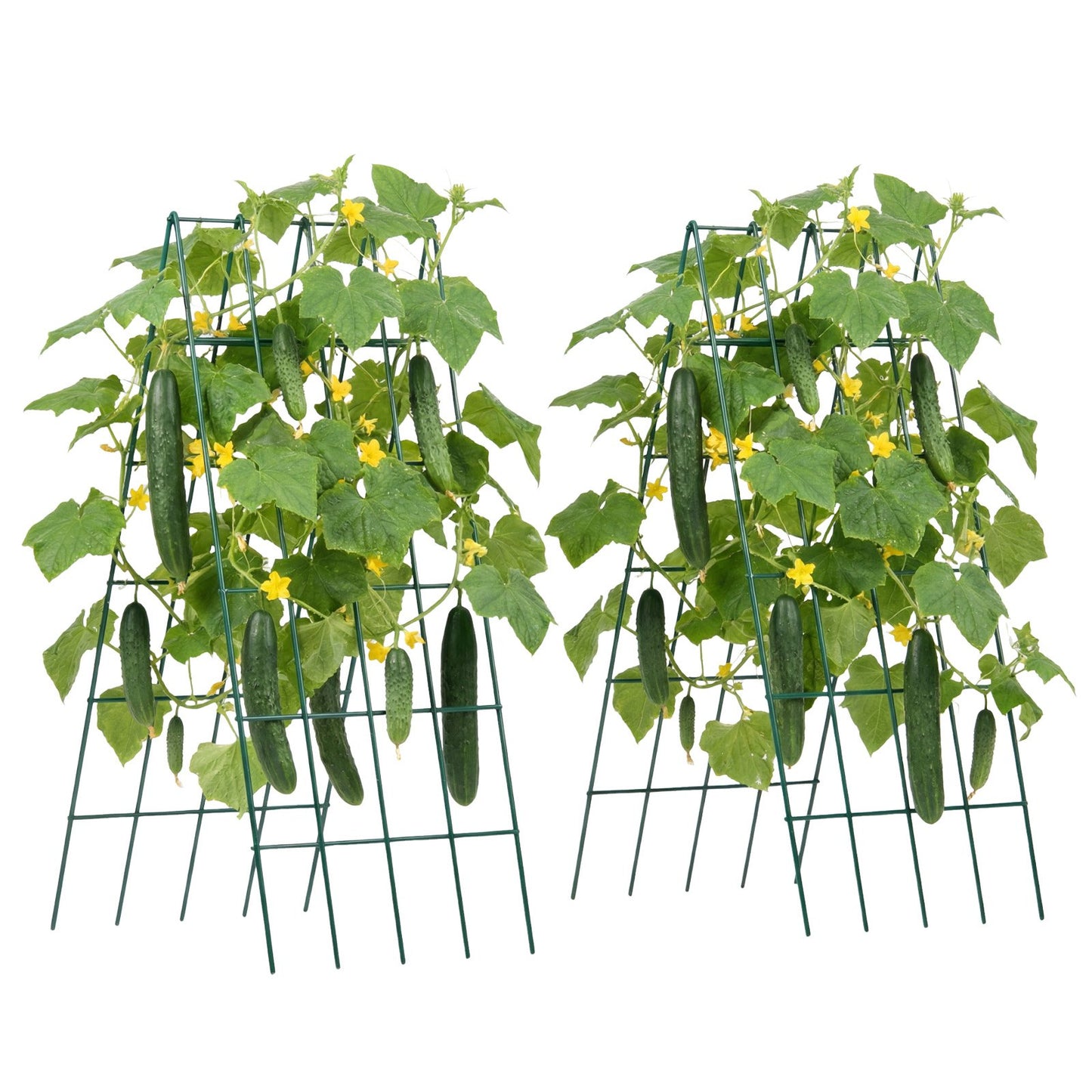 Cucumber Trellis 4 Pack, A-Frame Garden Trellises for Raised Bed, Metal Rustproof Coating Plant Support for Vine, Climbing Plants, Peas, Beans, Zucchini, Tomato, Flower (990 x 400 mm x 4PCS)