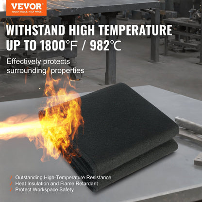 Carbon Fiber Welding Blanket, 0.31m x 0.7m, Heat Resistant to 982°C, 1 Pack
