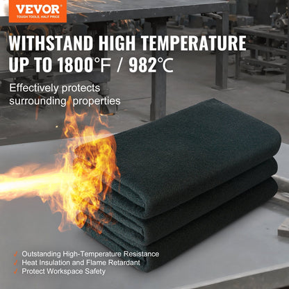Flame-Retardant Welding Blanket Set, 0.95m x 0.91m, Carbon Fiber, 4-Pack