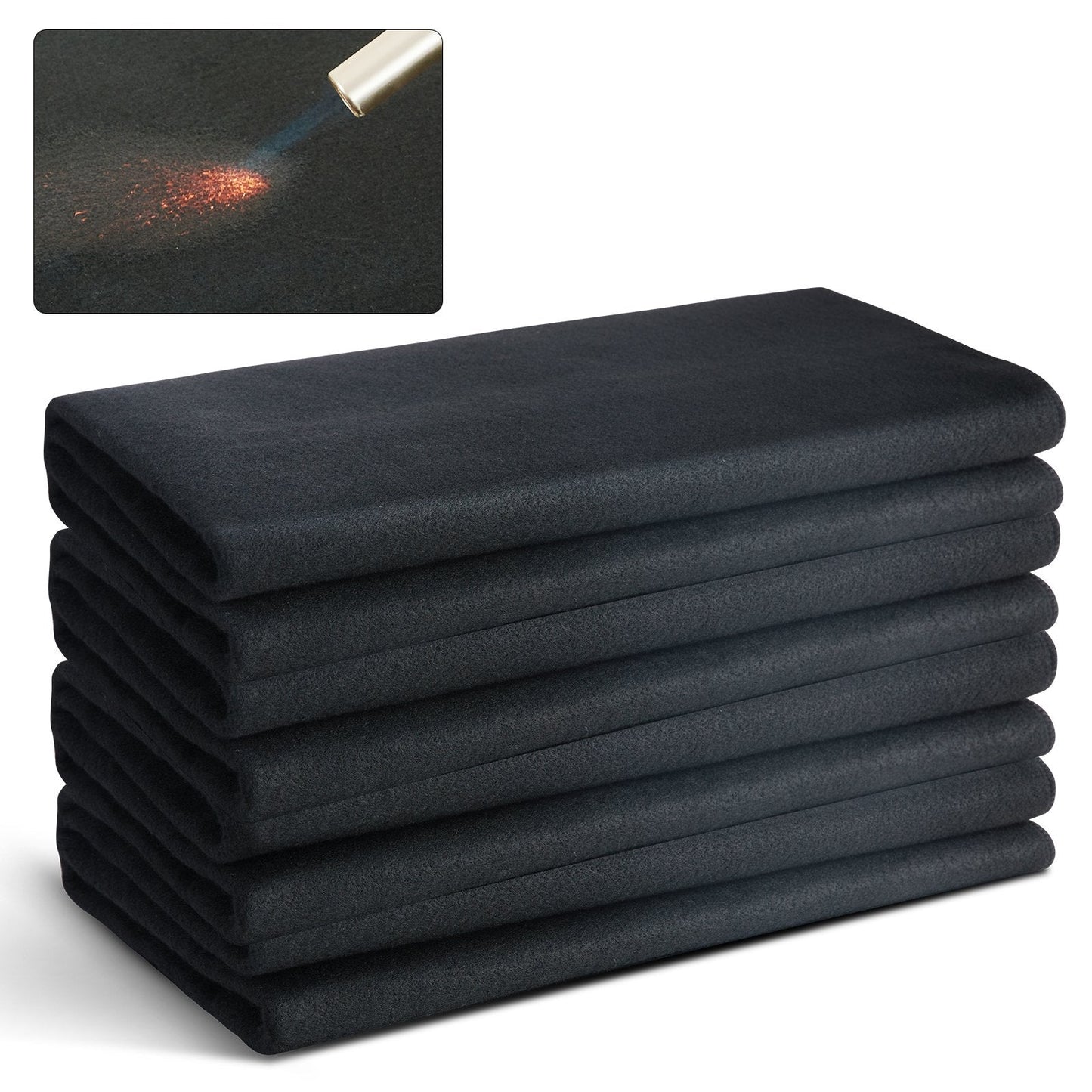 Flame-Retardant Welding Blanket Set, 0.95m x 0.91m, Carbon Fiber, 4-Pack