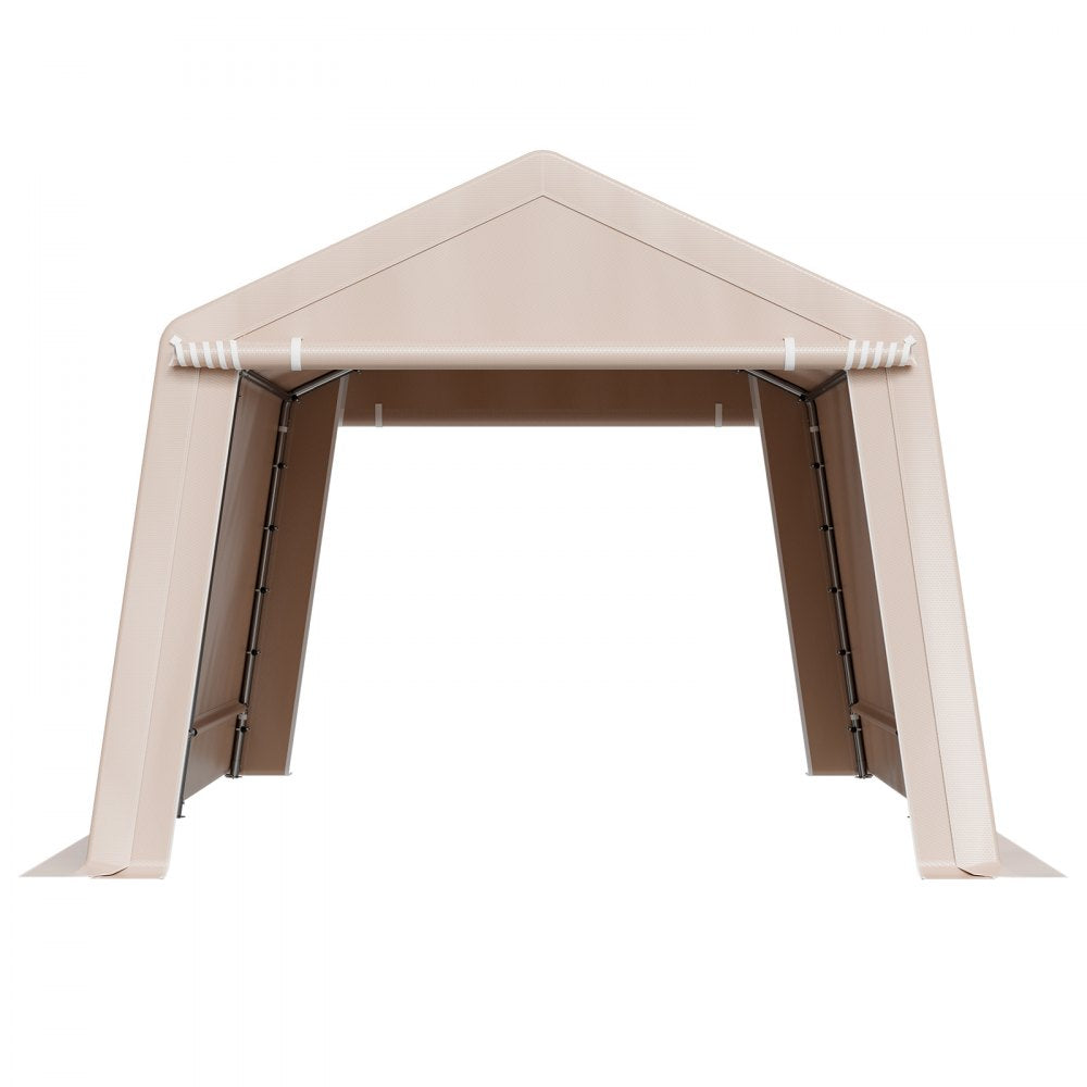 VEVOR Outdoor Storage Portable Shed 10x15 ft Waterproof Canopy Garage 2 Doors