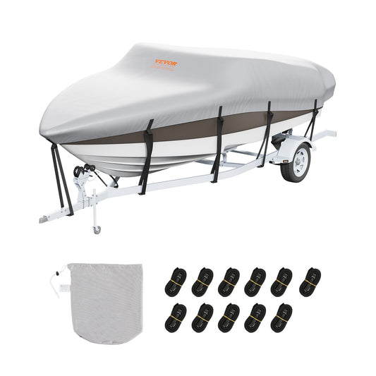VEVOR Boat Cover 600D Waterproof 14-16 ft Boat Cover V-Hull Tri-Hull Runabout