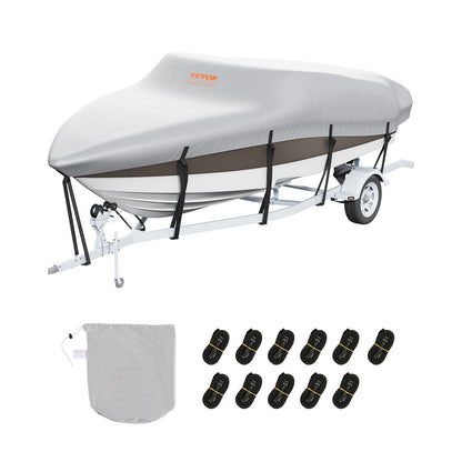 VEVOR Boat Cover 600D Waterproof 16-18.5 ft Boat Cover V-Hull Tri-Hull Runabout