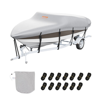 VEVOR Boat Cover 600D Waterproof 17-19 ft Boat Cover V-Hull Tri-Hull Runabout