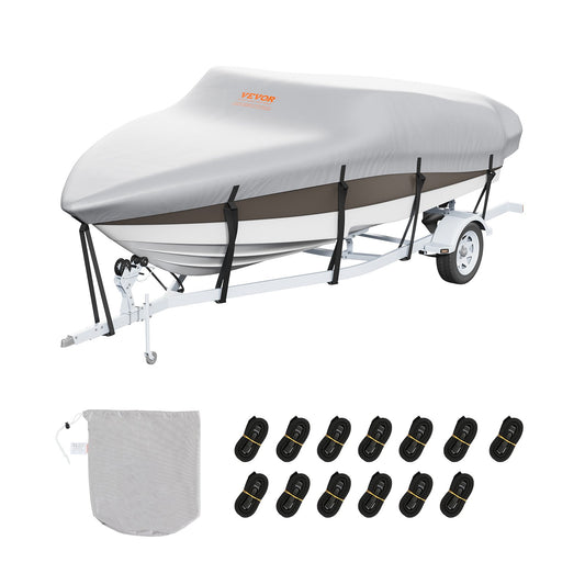 VEVOR Boat Cover 600D Waterproof 17-19 ft Boat Cover V-Hull Tri-Hull Runabout