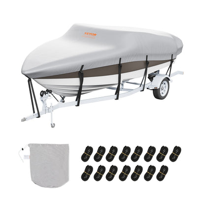 Durable 600D Waterproof Boat Cover for 6.1-6.7m V-Hull/Tri-Hull Runabouts