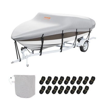 VEVOR Boat Cover 600D Waterproof 23-24 ft Boat Cover V-Hull Tri-Hull Runabout
