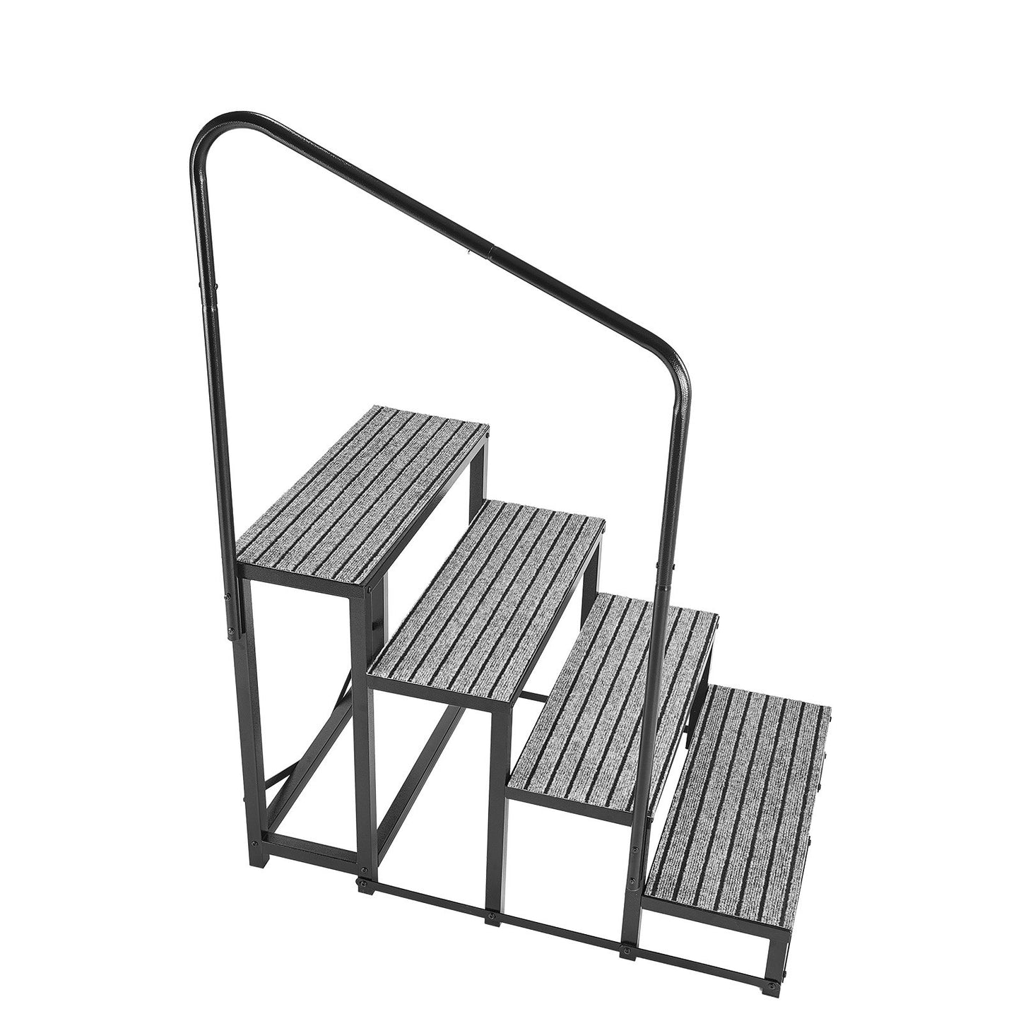 RV Steps with Handrail, 4 Steps, 300 kg Load Capacity, Heavy Duty Outdoor RV Stairs with Non-Slip Mat for Elderly and Pets, Portable Stairs for Hot Tub, Camper, Mobile Home, Porch, Pool, SPA