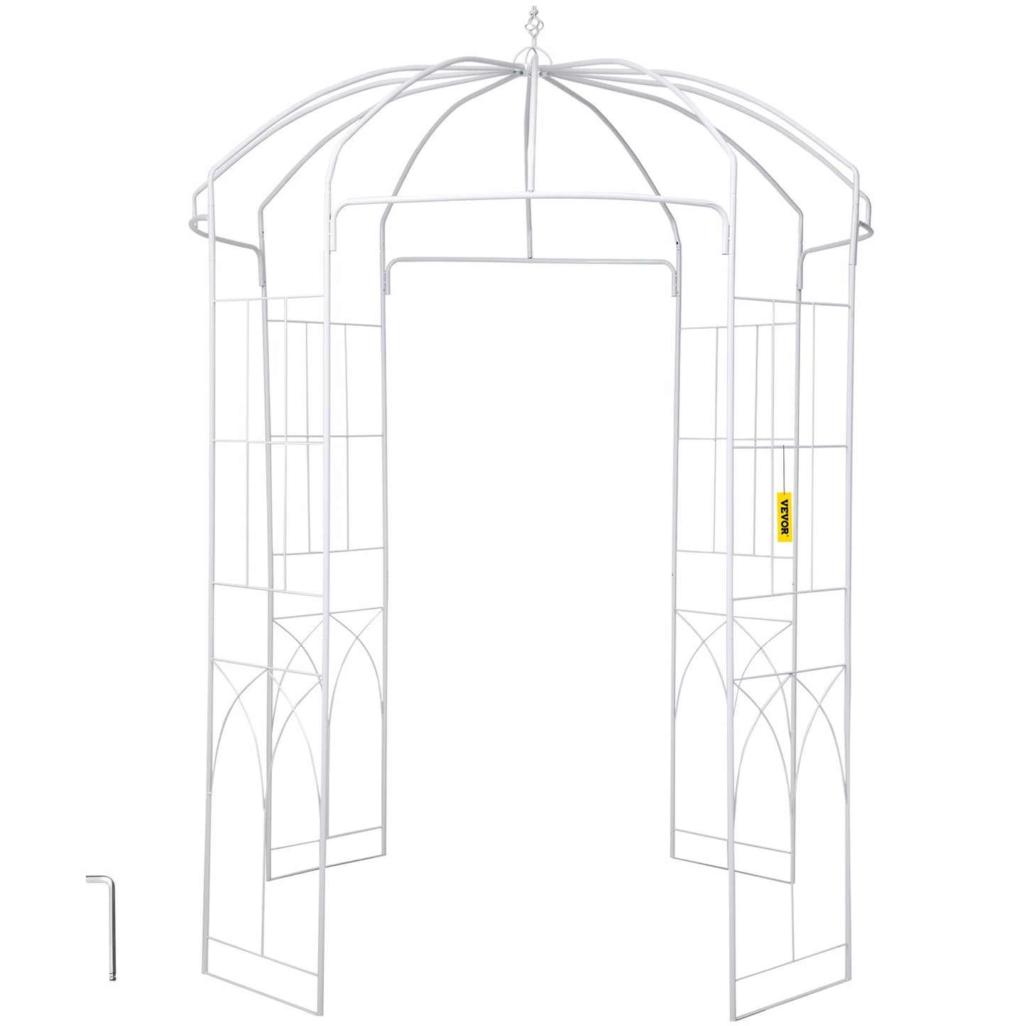 VEVOR Birdcage Shape Garden Arbor, 9\' High x 6.6\' Wide, Heavy Duty Wrought Iron