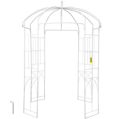 Birdcage Garden Arbor: 2.7m High, 2m Wide Wrought Iron Wedding Arch Trellis