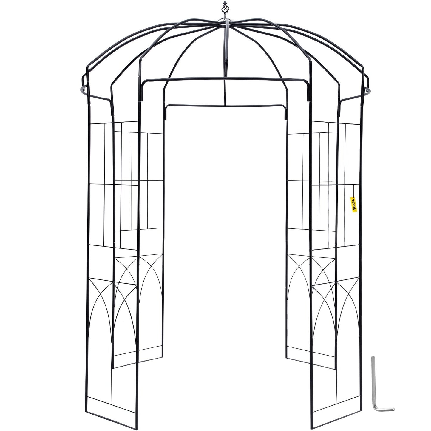 Birdcage Style Garden Arbor: 2.4m High, 1.6m Wide, Heavy Duty Iron Arch Trellis