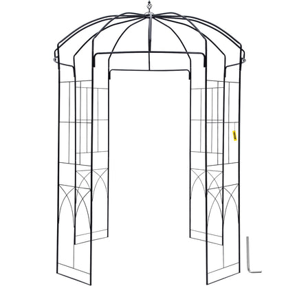 Birdcage Style Garden Arbor: 2.4m High, 1.6m Wide, Heavy Duty Iron Arch Trellis