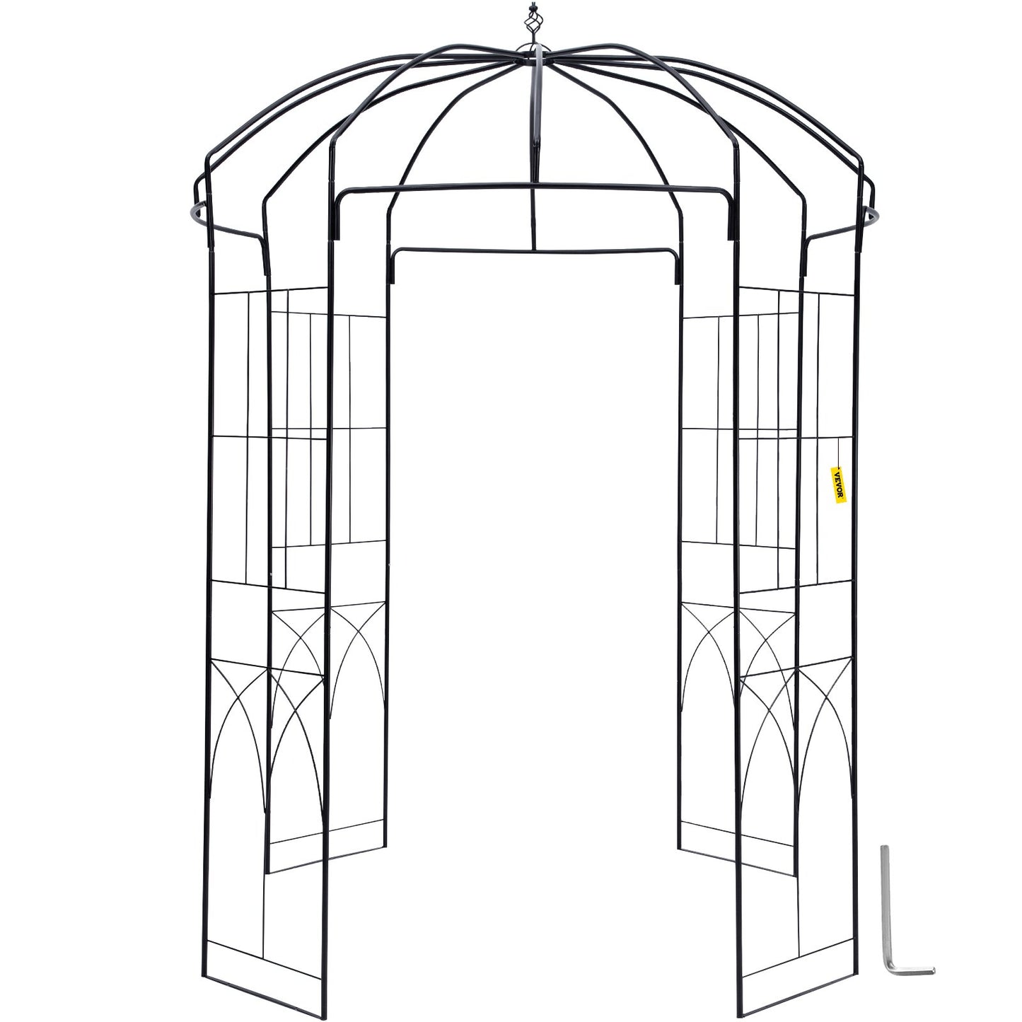 VEVOR Birdcage Shape Garden Arbor, 9\' High x 6.6\' Wide, Heavy Duty Wrought Iron