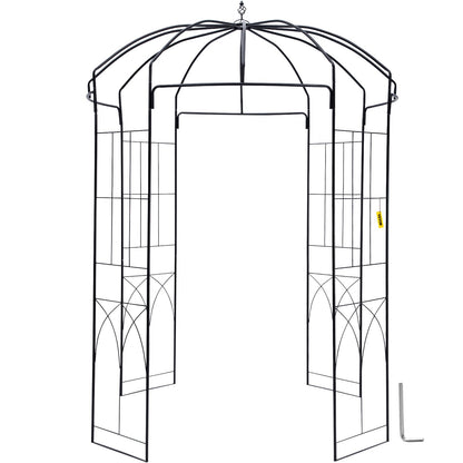 VEVOR Birdcage Shape Garden Arbor, 9\' High x 6.6\' Wide, Heavy Duty Wrought Iron