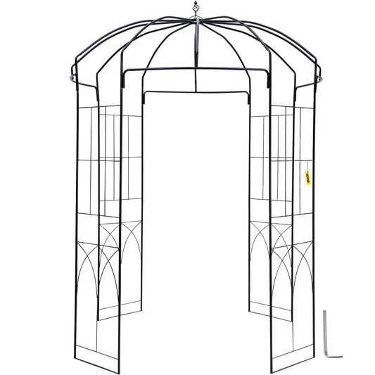 VEVOR Birdcage Shape Garden Arbor, 9\' High x 6.6\' Wide, Heavy Duty Wrought Iron