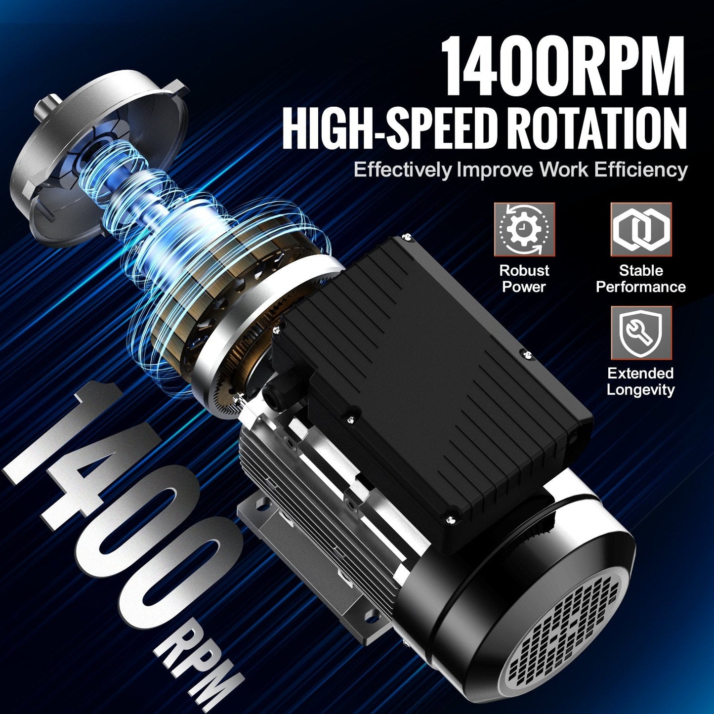 0.75KW AC Motor 1400RPM, 220-240V, 1-Phase, 19mm Shaft, 10.3kg