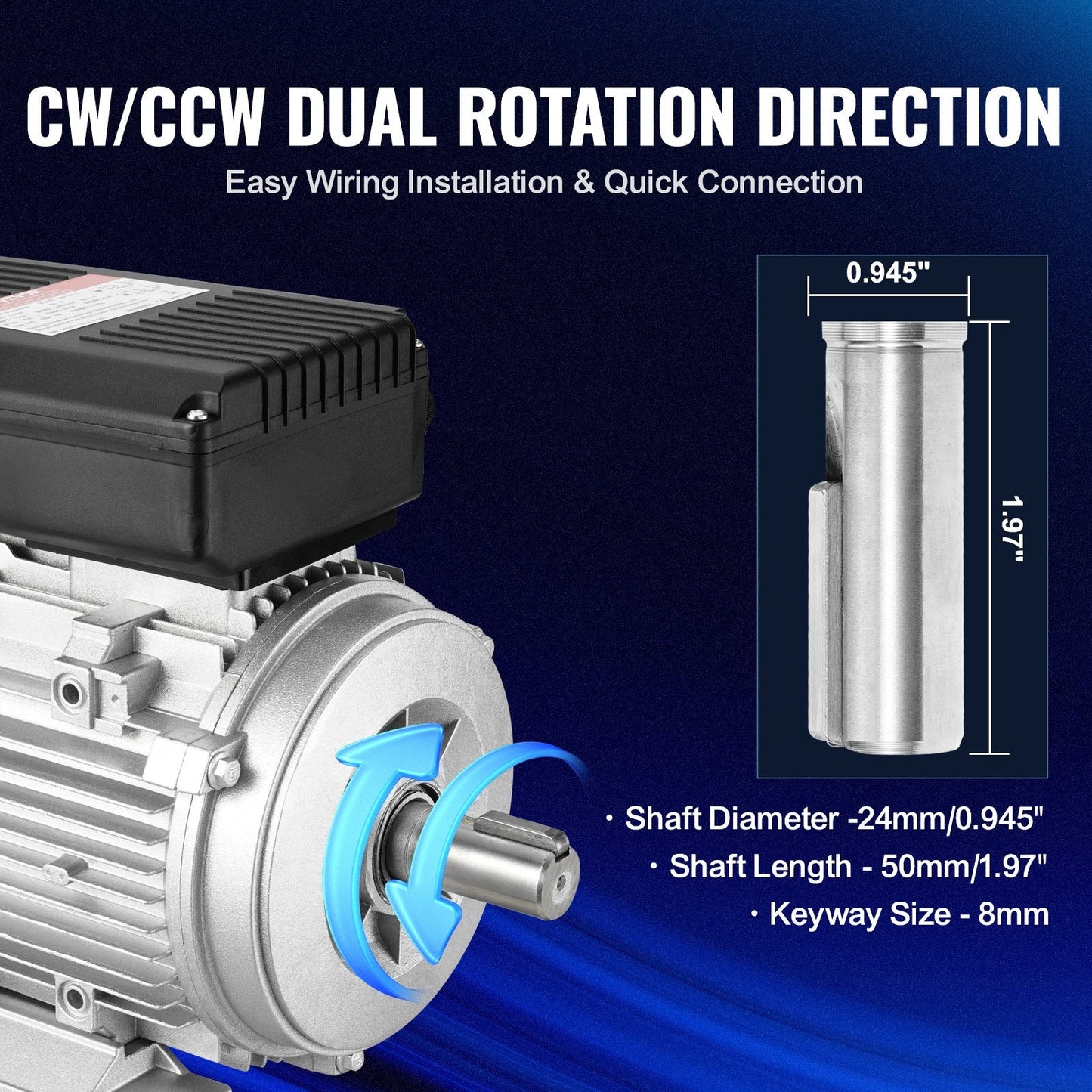1.5KW AC Motor, 1400 RPM, 220-240V, B3 Frame for Air Compressors