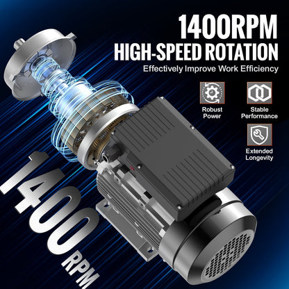 1.1KW Electric Motor 1400 RPM, 220V, B34 Frame, Dual Rotation, 12.75 kg