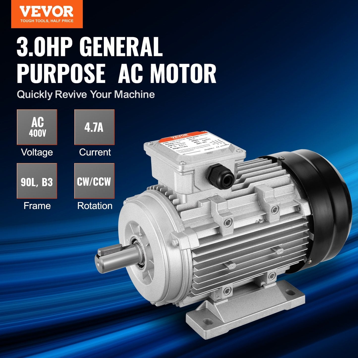 2.2KW 3-Phase Electric Motor, 2890 RPM, 400V, B3 Frame for Compressors