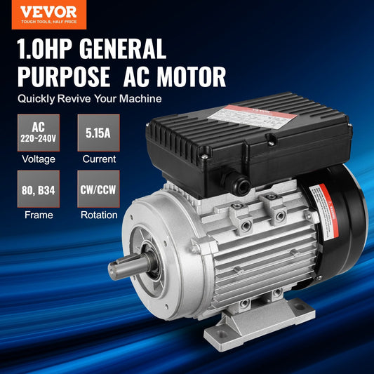 0.75KW AC Motor 2900 RPM, 220-240V, B34 Frame, Dual Rotation for Equipment