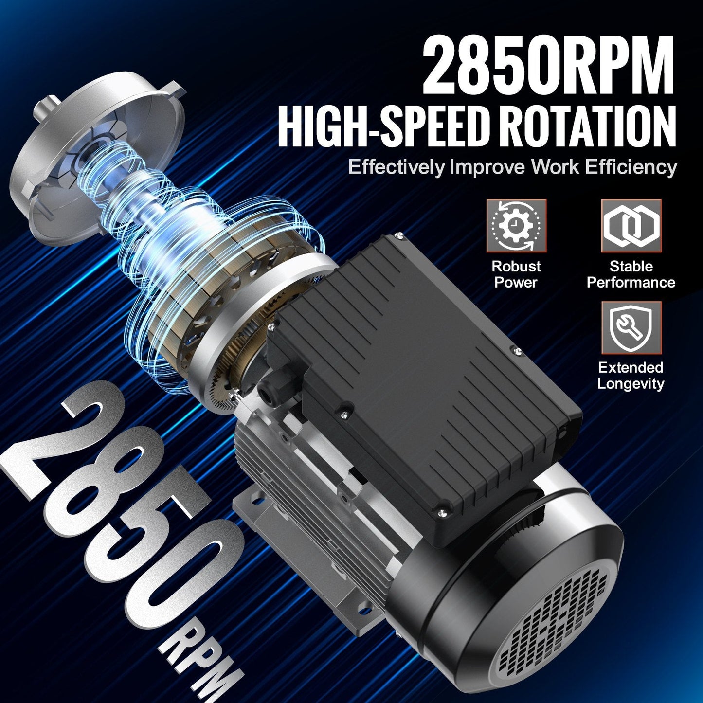 0.75KW AC Motor 2900 RPM, 220-240V, B34 Frame, Dual Rotation for Equipment