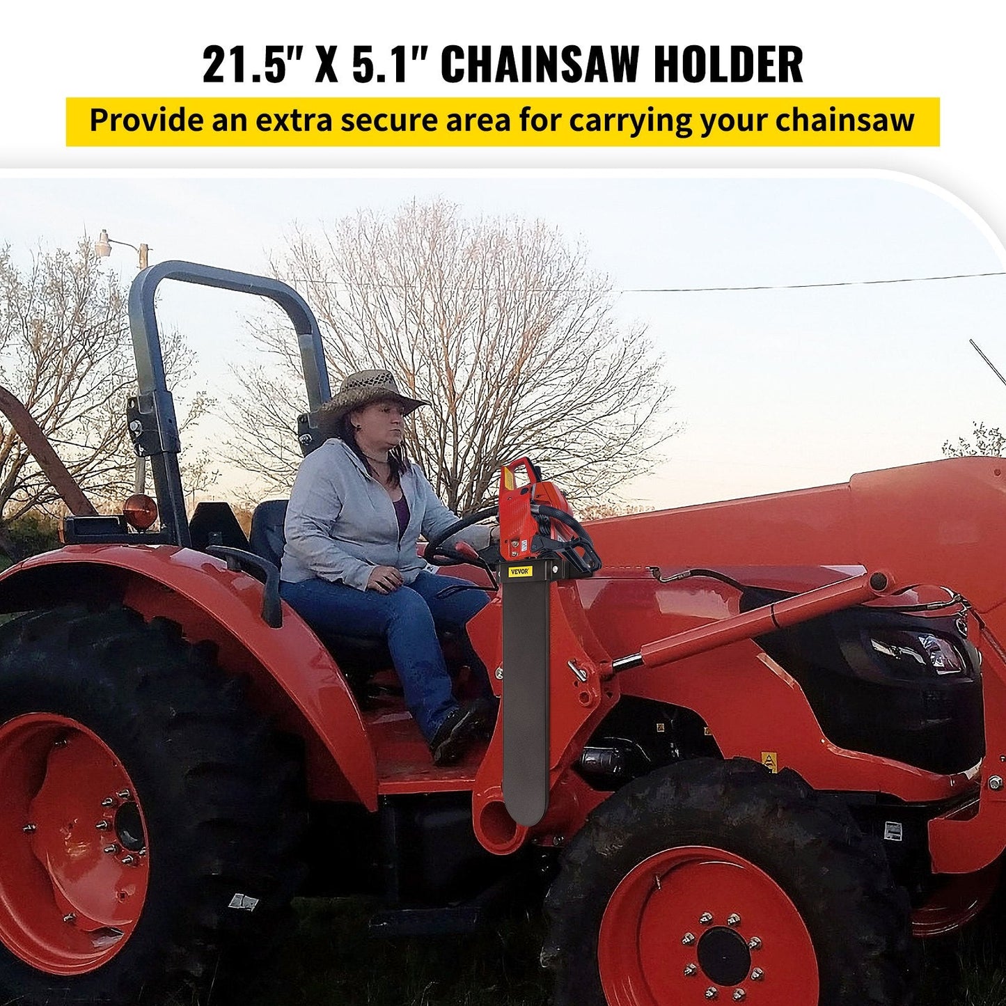 Universal Chainsaw Carrier Kit, Powder Coated Steel, Fits Tractors & ATVs