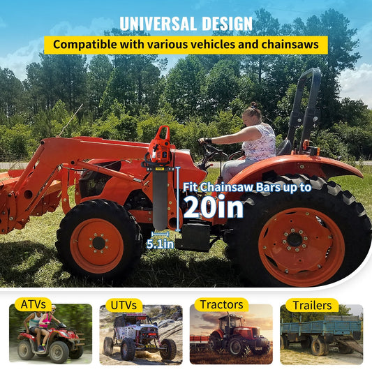 Universal Chainsaw Carrier Kit, Powder Coated Steel, Fits Tractors & ATVs